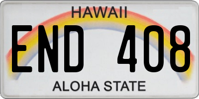 HI license plate END408