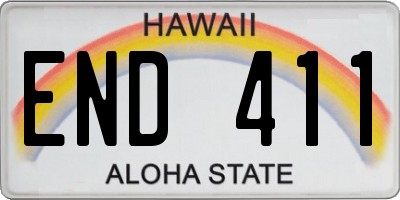 HI license plate END411