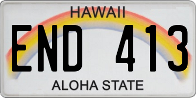 HI license plate END413