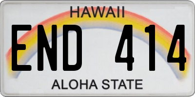 HI license plate END414