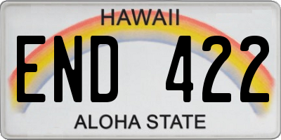 HI license plate END422