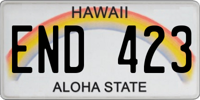 HI license plate END423