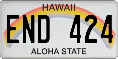 HI license plate END424
