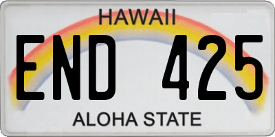HI license plate END425