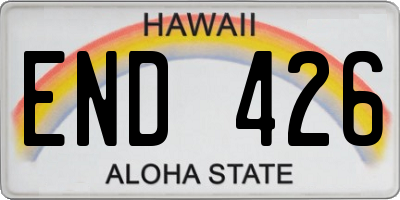 HI license plate END426