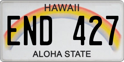 HI license plate END427