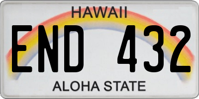 HI license plate END432