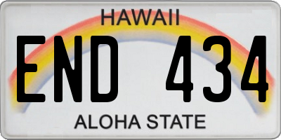HI license plate END434