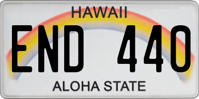 HI license plate END440