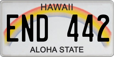 HI license plate END442