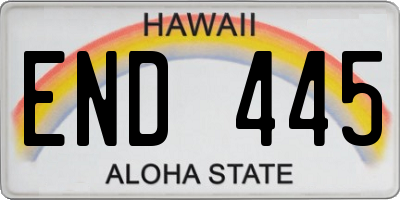 HI license plate END445