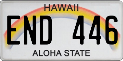 HI license plate END446