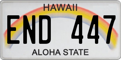 HI license plate END447