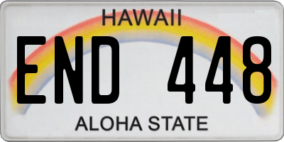 HI license plate END448