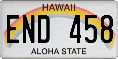 HI license plate END458