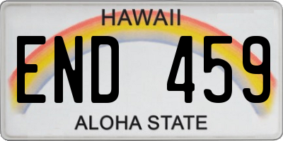 HI license plate END459