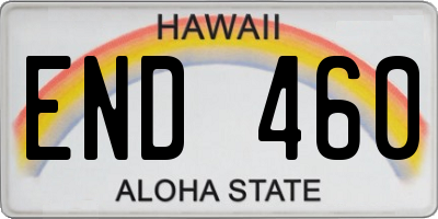 HI license plate END460