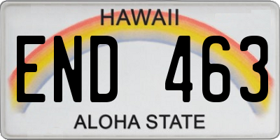 HI license plate END463