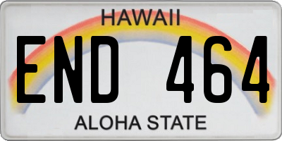 HI license plate END464