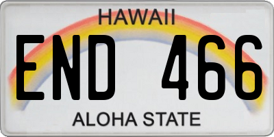 HI license plate END466