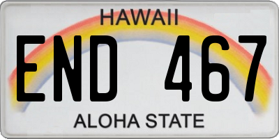 HI license plate END467