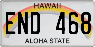 HI license plate END468
