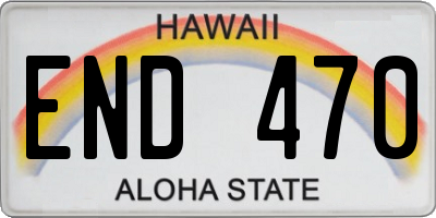 HI license plate END470