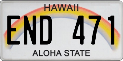 HI license plate END471