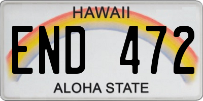 HI license plate END472