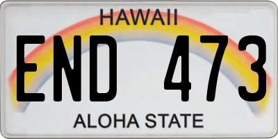 HI license plate END473