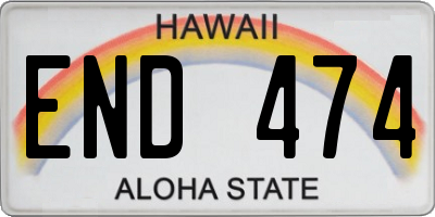 HI license plate END474