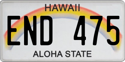 HI license plate END475