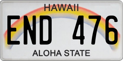 HI license plate END476
