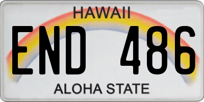 HI license plate END486