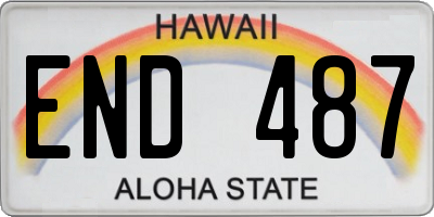 HI license plate END487