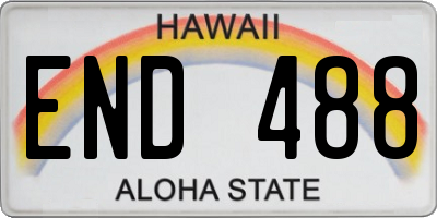 HI license plate END488