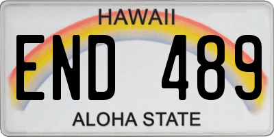 HI license plate END489