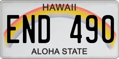HI license plate END490