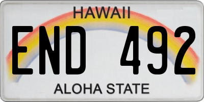 HI license plate END492