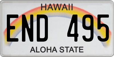 HI license plate END495
