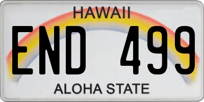 HI license plate END499