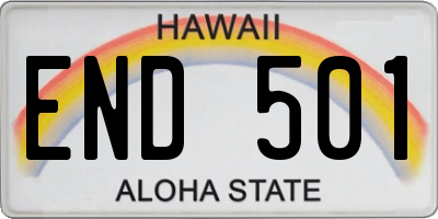 HI license plate END501