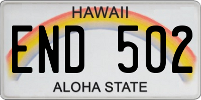 HI license plate END502