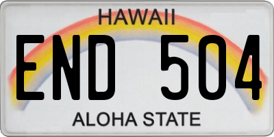 HI license plate END504