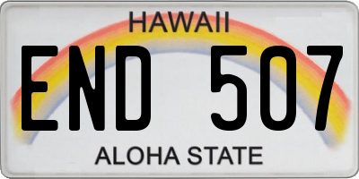 HI license plate END507