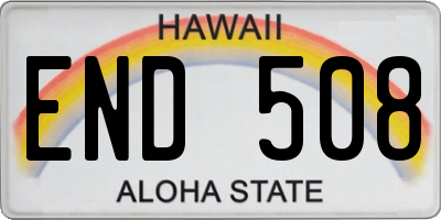 HI license plate END508