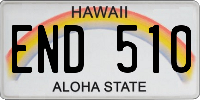 HI license plate END510