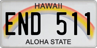 HI license plate END511