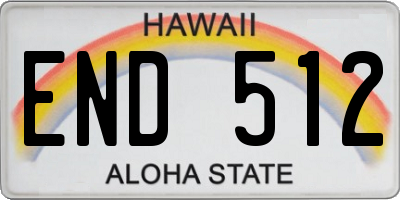 HI license plate END512