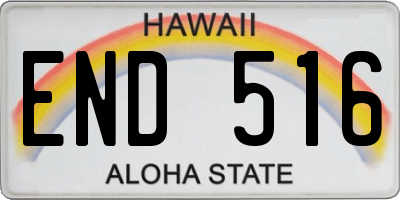HI license plate END516